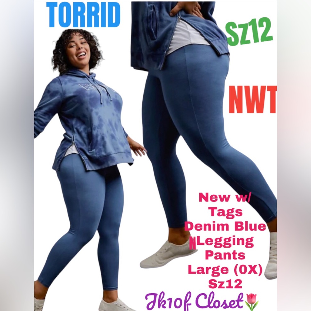 LOWEST 🍄NWT TORRID LARGE Sz12 BLUE LEGGING PANTS